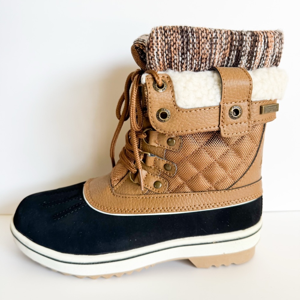 Khombu Winter Rain Boots with Quilted Upper Size 6‎ M